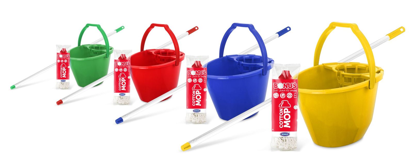 BN.CottonMOP XL SZETT piros - kék - sárga - zöld - HACCP B181